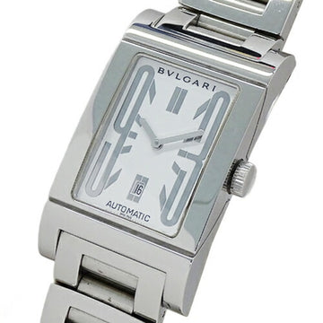 BVLGARI Watch Men's Retangolo Date Automatic Winding AT Stainless Steel SS RT45S Silver White Square Polished
