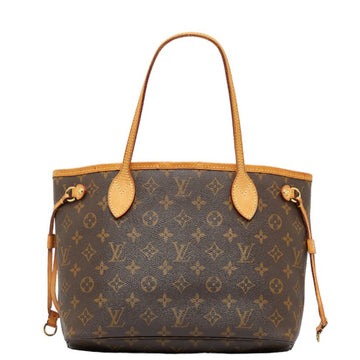 LOUIS VUITTON Monogram Neverfull PM Handbag Tote Bag M40155 Brown PVC Leather Ladies