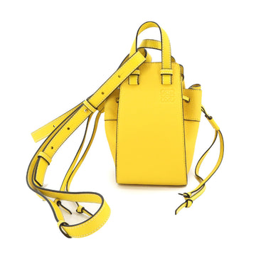 LOEWE hammock drawstring mini 2way hand shoulder bag leather yellow Hammock Drawstring Mini