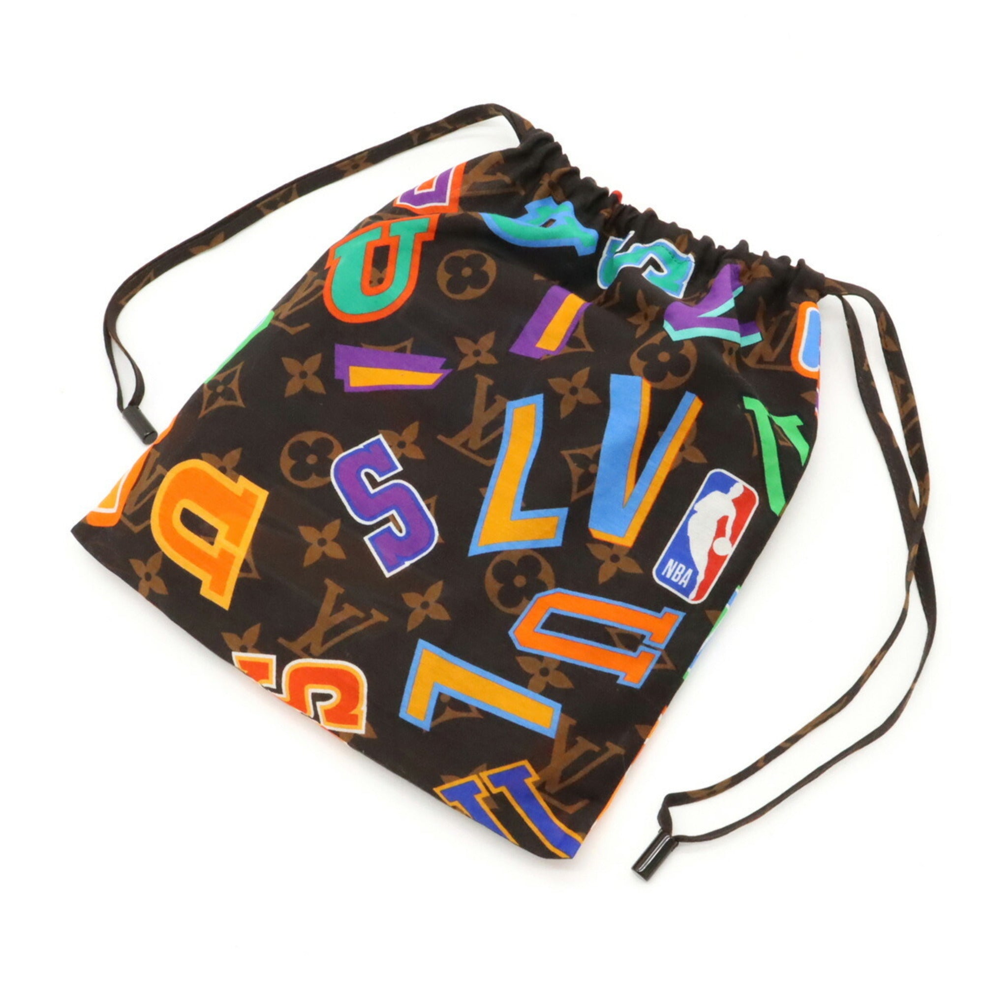 LOUIS VUITTON Monogram Letters Set Mask Carre NBA Collaboration Cotton Silk  Brown Multicolor MP3031