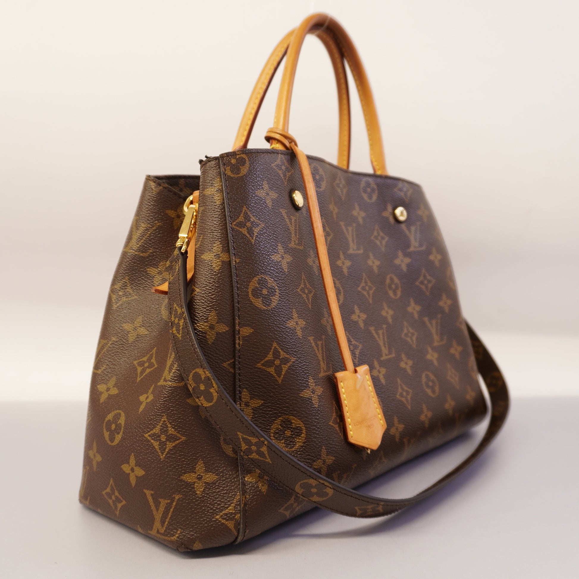 Auth Louis Vuitton Monogram 2way Bag Montaigne MM M41056 Women's