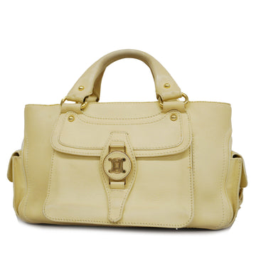 CELINEAuth  Triomphe Boogie Bag Women's Leather Handbag Ivory
