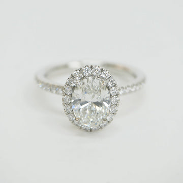 HARRY WINSTON oval shape micro pave ring pt950 #6 6 lady's diamond