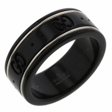 GUCCI Ring Icon Width Approx. 7mm No Serial Black Ceramic No. 9 Ladies