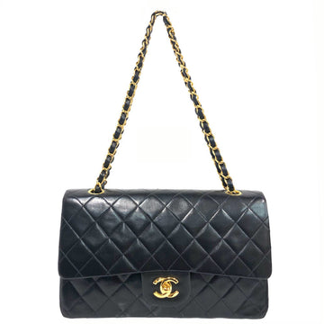 CHANEL Shoulder Bag Cocomark Matelasse W Flap Chain Lambskin Black Women's A01112 z0037