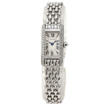 Cartier Tank Along Maker Complete K18WG Diamond Watch K18 White Gold/K18WG Women's CARTIER