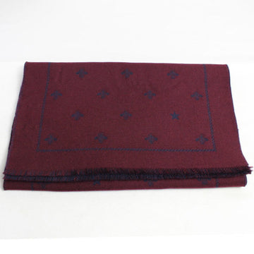 GUCCI Scarf Unisex Bee & Star Wool 100% 430583 4G200 6068 Navy x Bordeaux