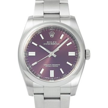 ROLEX Oyster Perpetual 116000 Red Grape Dial Watch Men's
