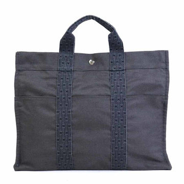 HERMES Handbag Tote Bag Yell Line MM Canvas Gray Unisex