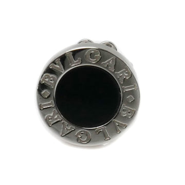 BVLGARI K18WG White Gold Single Ear Earrings Onyx 1.8g Men's Women's