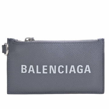 BALENCIAGA Leather Strap Cash Card Case 594548 Gray Women's