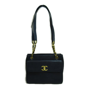 CHANEL ChainShoulder bag Navy Caviar Skin [Grained Calf]