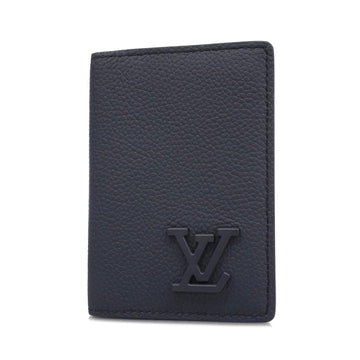 LOUIS VUITTONAuth  Aerogram Organizer De Poche Marine M81730 Business Card Case