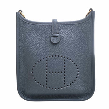 HERMES Taurillon Clemence Evelyn Amazone TPM Shoulder Bag Blue Ladies