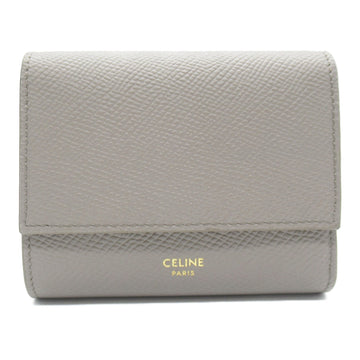 CELINE Small trifold wallet Gray leather Grained calfskin 10B573BEL.10BL