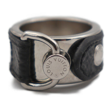 LOUIS VUITTON Berg Ring M64243 Notation Size L Monogram Eclipse Metal Black Silver