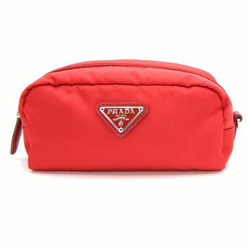 PRADA cosmetic pouch 1NE865 red nylon ladies plate
