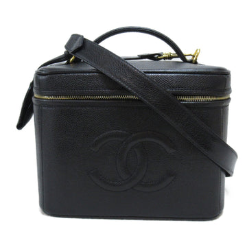 CHANEL Vanity Shoulder Bag Black Caviar Skin [Grained Calf]