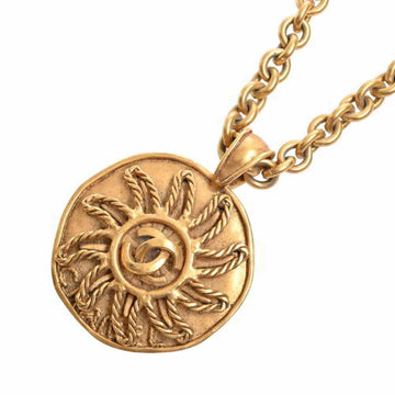 CHANEL Sun Motif Coco Mark Chain Necklace Gold Women's