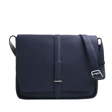 HERMES Togo Steve Light Shoulder Bag Navy Men's