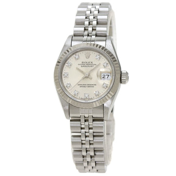Rolex 69174G Datejust 10P Diamond Watch Stainless Steel/SS/K18WG Women's
