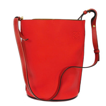 LOEWE Shoulder Bag Gate Bucket Crossbody Anagram Red 321.12.U13 Women's