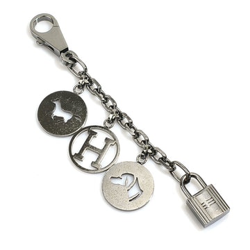 HERMES Charm Bull Lock Amulet 4 Metal Silver Unisex