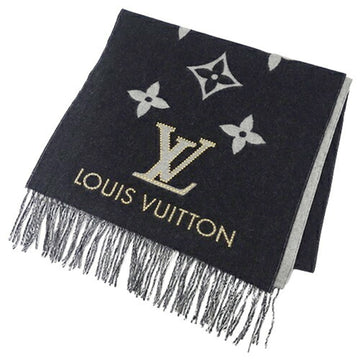 LOUIS VUITTON Muffler Women's Stole Escharp Reykjavik Study Cashmere Noir M71588 Black Warm