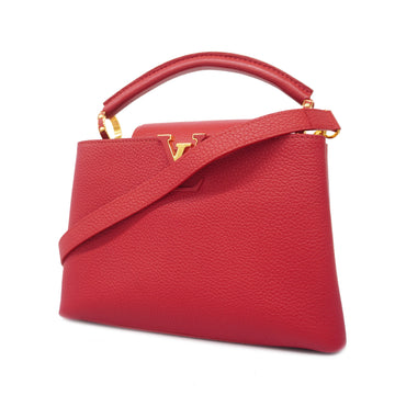 LOUIS VUITTON[3yc1866] Auth  2Way Bag Taurillon Capucines BB M52689 Scarlet