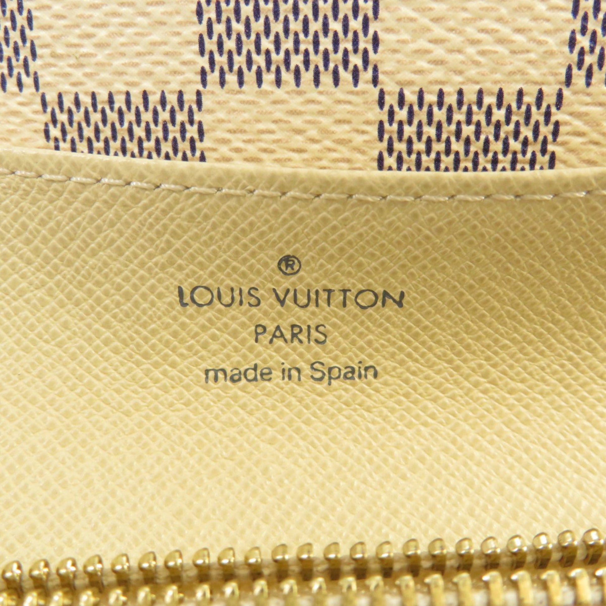 Louis Vuitton Azul Damier Emily Long Wallet N63021 PVC Canvas Leather  #5419P