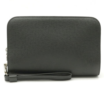 Louis Vuitton Taiga Baikal Second Bag Clutch Handbag Ardoise Black M30182