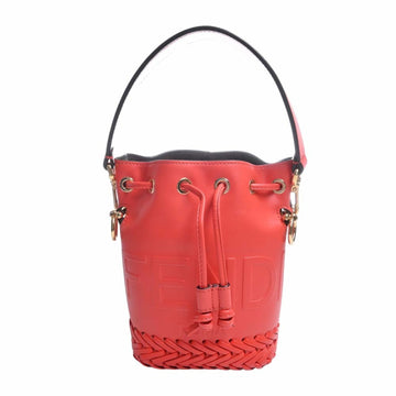 FENDI Leather Mon Tresor Handbag 8BS010 Red Ladies