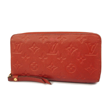 LOUIS VUITTONAuth  Monogram Empreinte Zippy Wallet M61865 Long Wallet Cerise