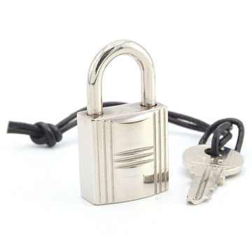 HERMES Cadena Silver Metal Key Padlock Ladies Men's