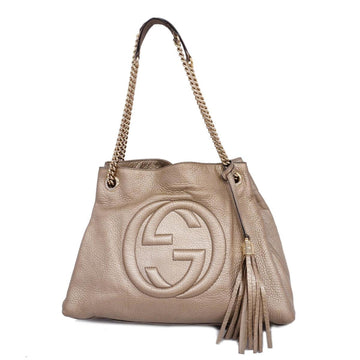 GUCCI Shoulder Bag Soho 308982 Leather Beige Ladies