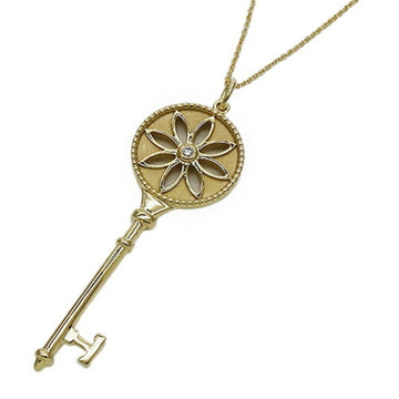 TIFFANY&Co. Necklace Ladies Key 750YG Diamond Daisy Yellow Gold Polished
