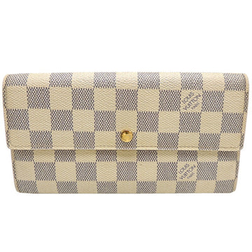 Louis Vuitton Azur Portefeuil Sarah Women's Men's Long Wallet N61735() Damier