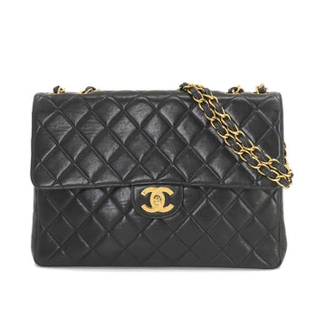 CHANEL Matelasse 30 Chain Shoulder Bag Leather Black Vintage Gold Hardware