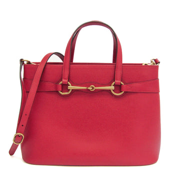 GUCCI Horsebit 319795 Women's Leather Handbag,Shoulder Bag Red Color