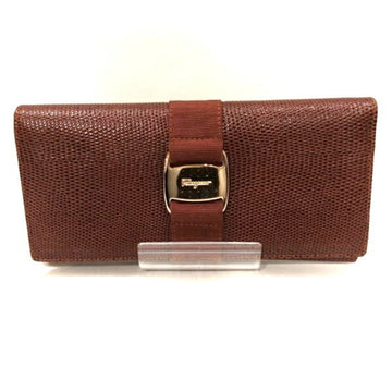 SALVATORE FERRAGAMO Ferragamo Vala leather 22-3059 wallet long unisex