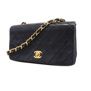 Chanel Matelasse Single Chain Women's Leather Shoulder Bag Navy