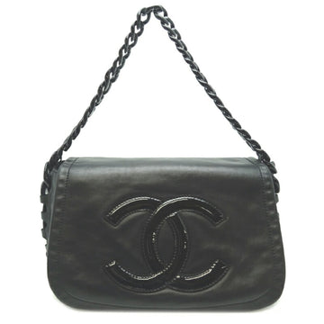 Chanel Plastic Chain Women's Shoulder Bag 11795412 Lambskin Black