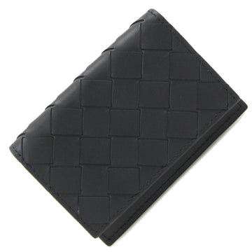 BOTTEGA VENETA Business Card Holder Intrecciato 605720 Black Leather Case Men's Women's