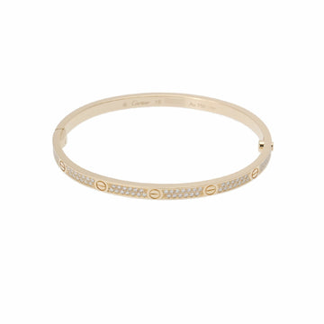 CARTIER Love Bracelet SM Pave Diamond #16 Women's K18 Yellow Gold