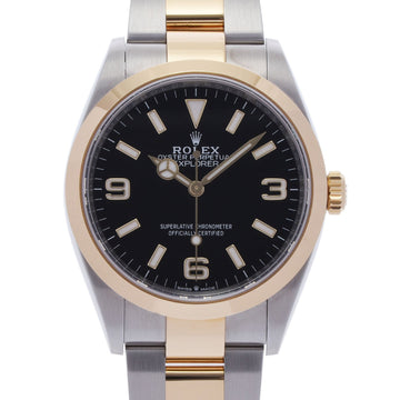 ROLEX Explorer 1 January 2022 124273 Men's SS YG Watch Automatic Black Dial