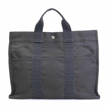 HERMES handbag Yale line MM canvas gray unisex 55112f