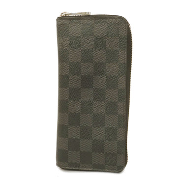 LOUIS VUITTONAuth  Damier Graphite Zippy Wallet Vertical N63095 Men's LongWallet