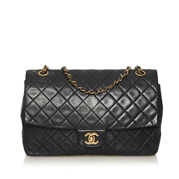 Chanel Matelasse Coco Mark Chain Shoulder Bag Black Gold Lambskin Ladies CHANEL