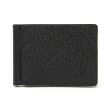 LOUIS VUITTON Taiga Portefeuille Pance Bifold Billfold Money Clip Leather Noir Black M62978