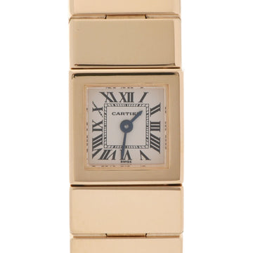 Cartier Tank Lango S W15107K6 Ladies YG Watch Quartz Ivory Dial